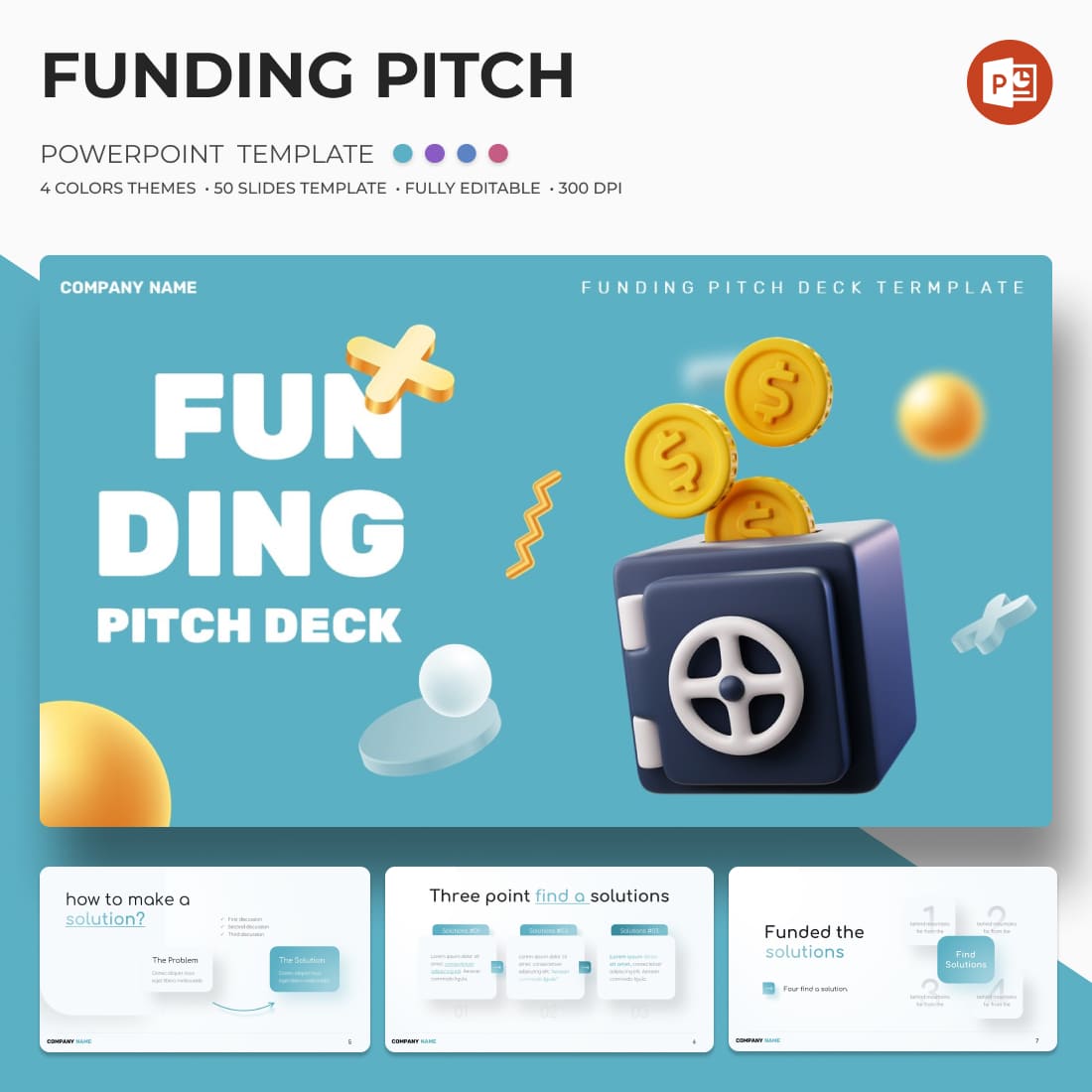 Funding Pitch Deck Powerpoint Template.