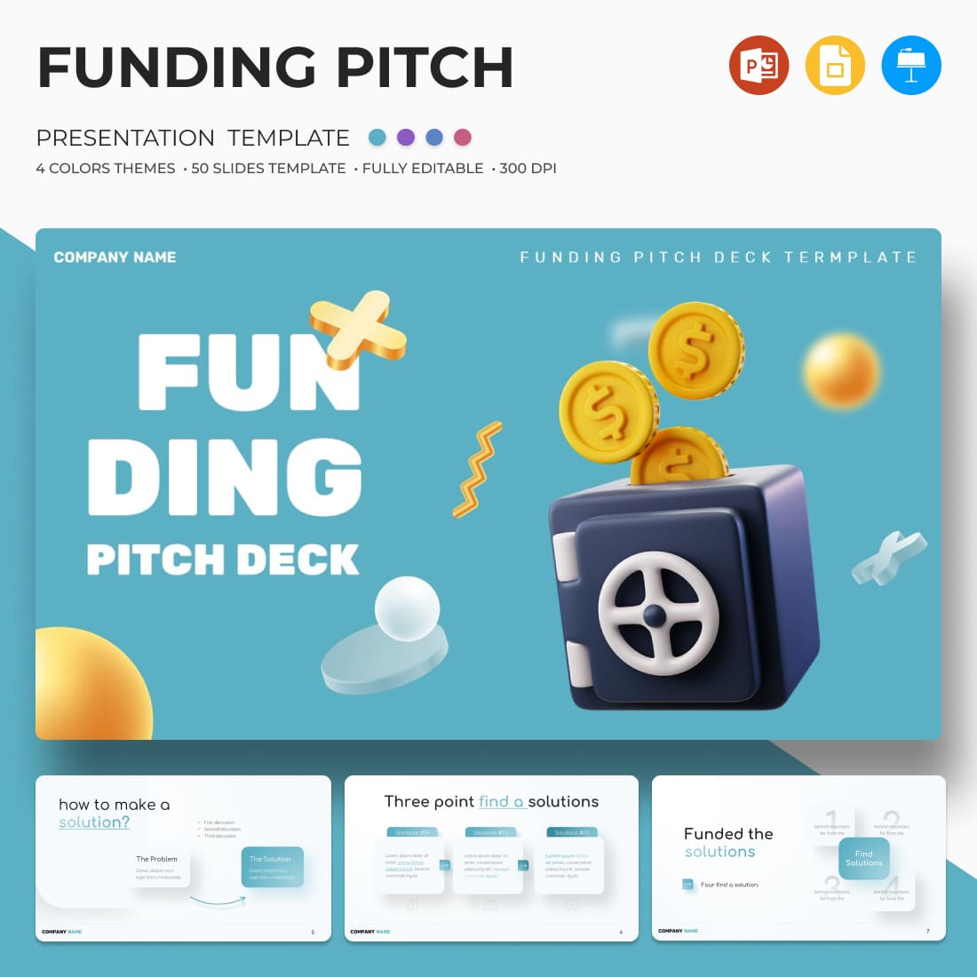 Funding Pitch Deck Presentation Template.