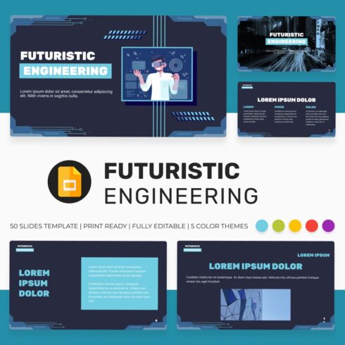 Futuristic Engineering Google Slides Theme.