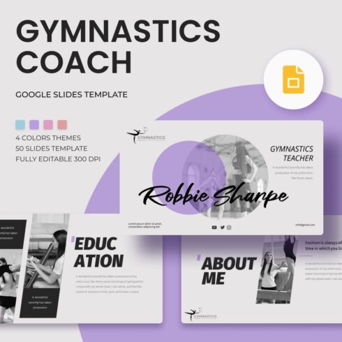 Gymnastics Teacher Google Slides Theme.