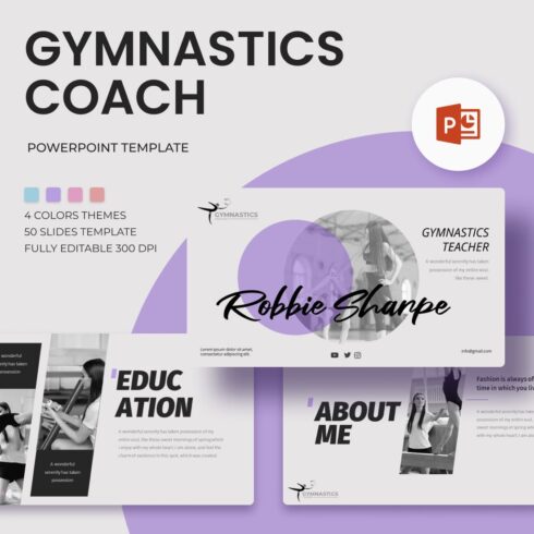 Gymnastics Teacher Powerpoint Template.
