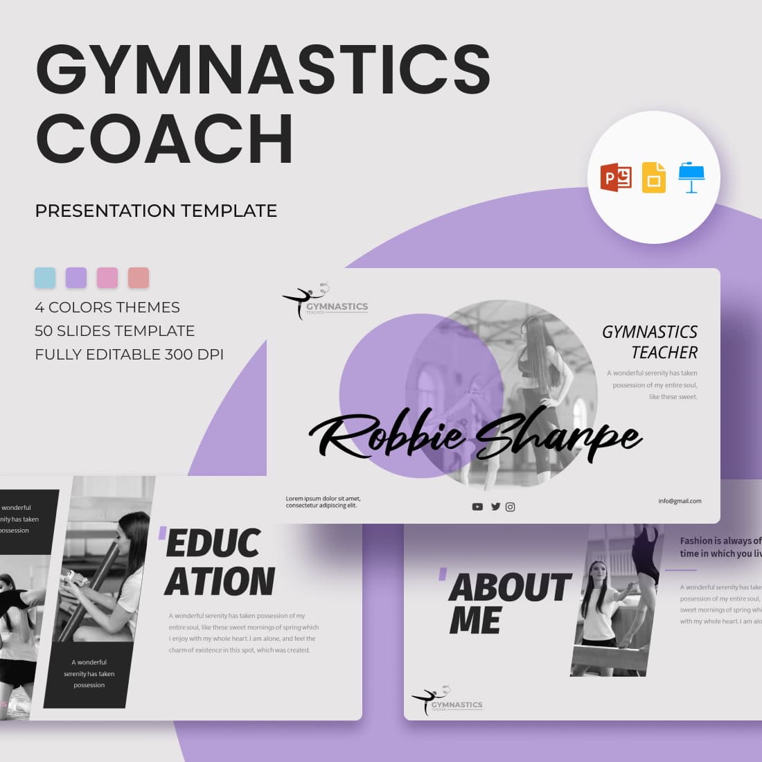 Gymnastics Teacher Presentation Template.