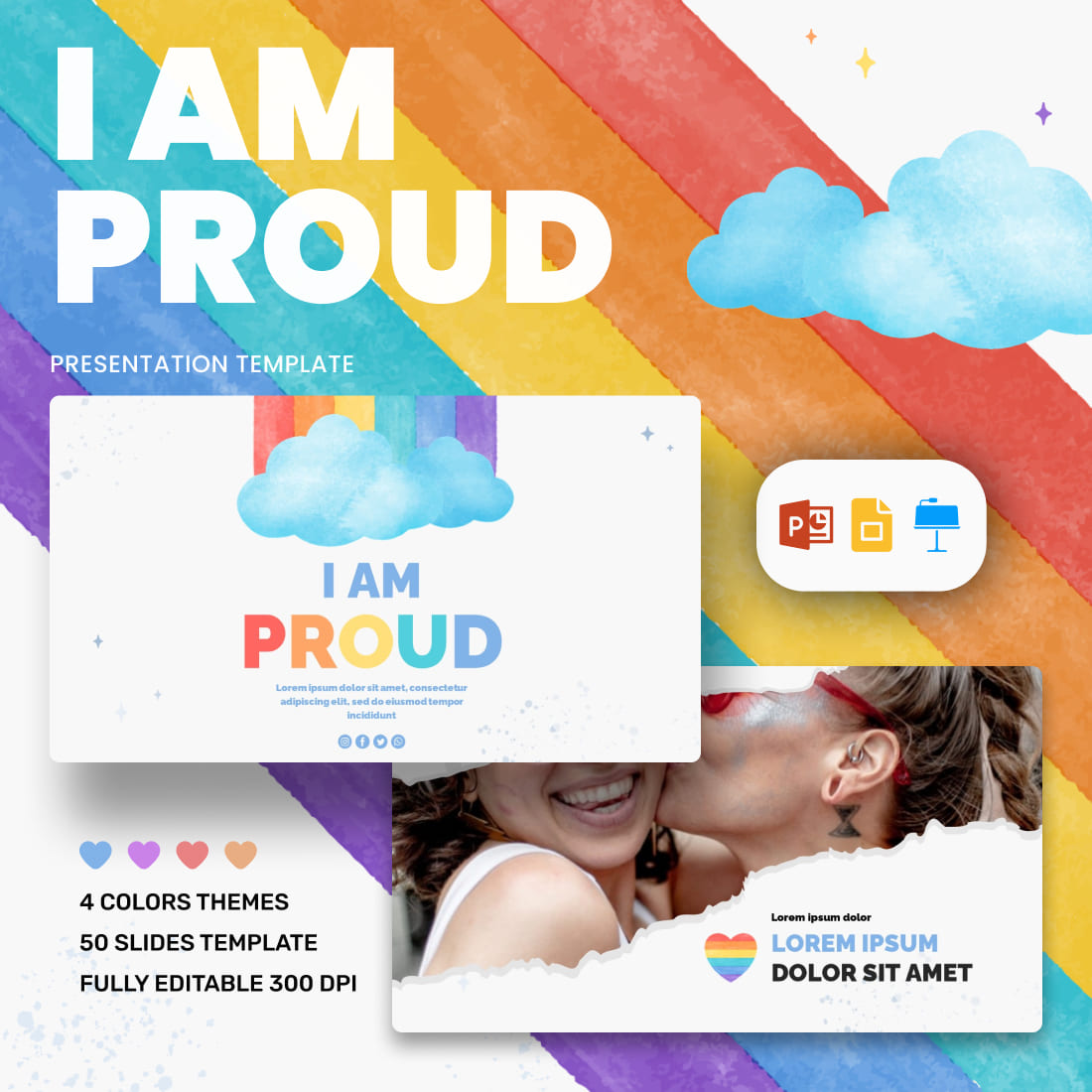 I'm Proud LGBTQ Presentation Template cover.