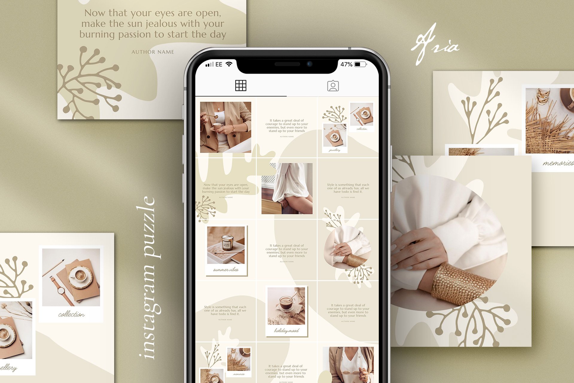 So interesting instagram template with soft lines.