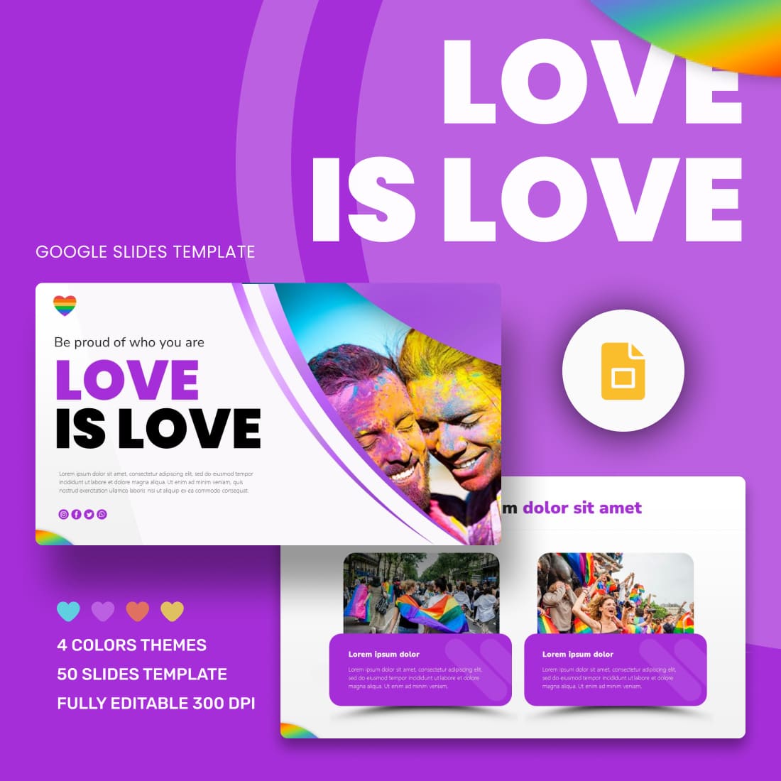 Love is Love LGBT Google Slides Theme.