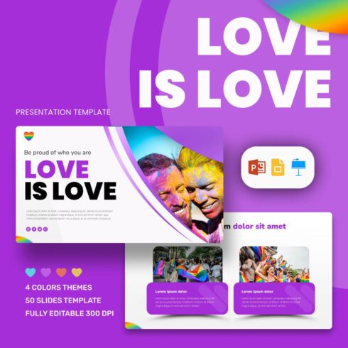 Love is Love LGBT Presentation Template.