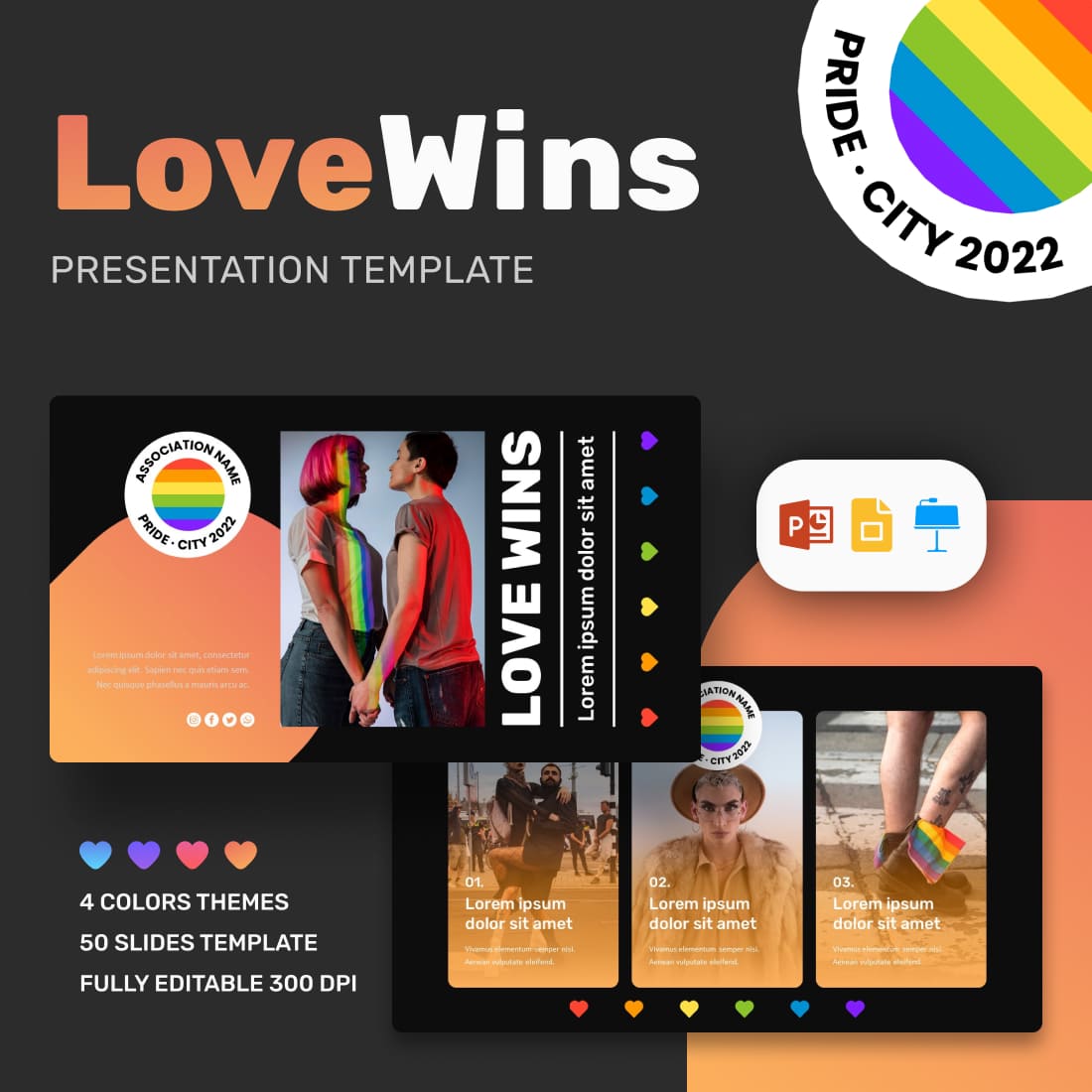 Love Wins LGBT Presentation Template.
