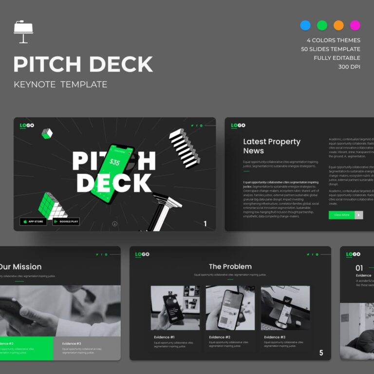 Mobile App Pitch Deck Keynote Template – MasterBundles