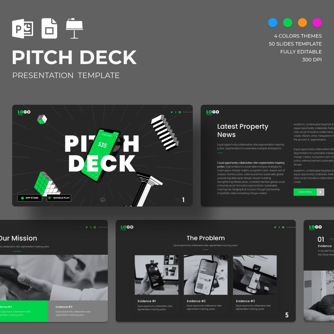 Mobile App Pitch Deck Presentation Template.
