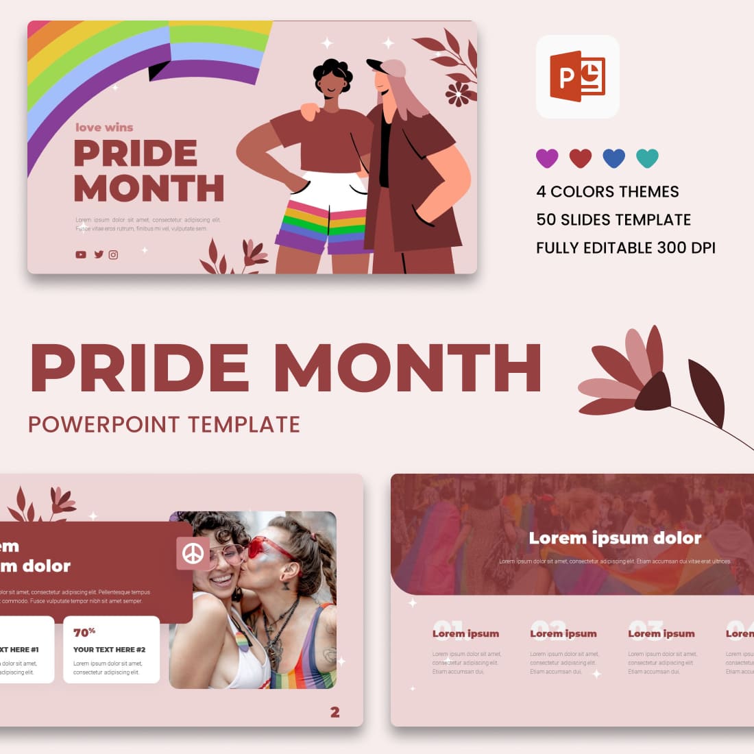 Pride Month LGBTQ Powerpoint Template.