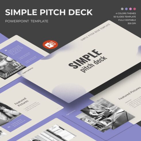 Simple Pitch Deck Powerpoint Template.