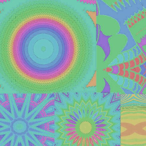 Multi Colour Mandala Digital Paper Pack