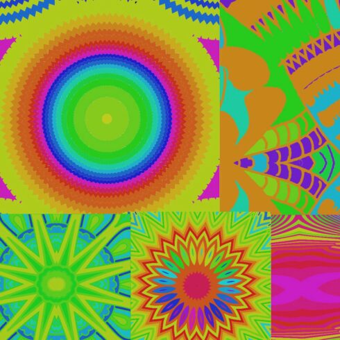 Vibrant Mandala Digital Papers Cover Image.