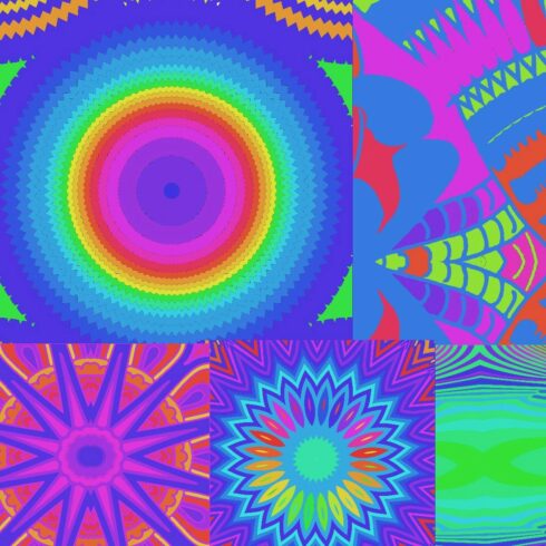 Multicolored Mandala Inspired Background Cover Image.