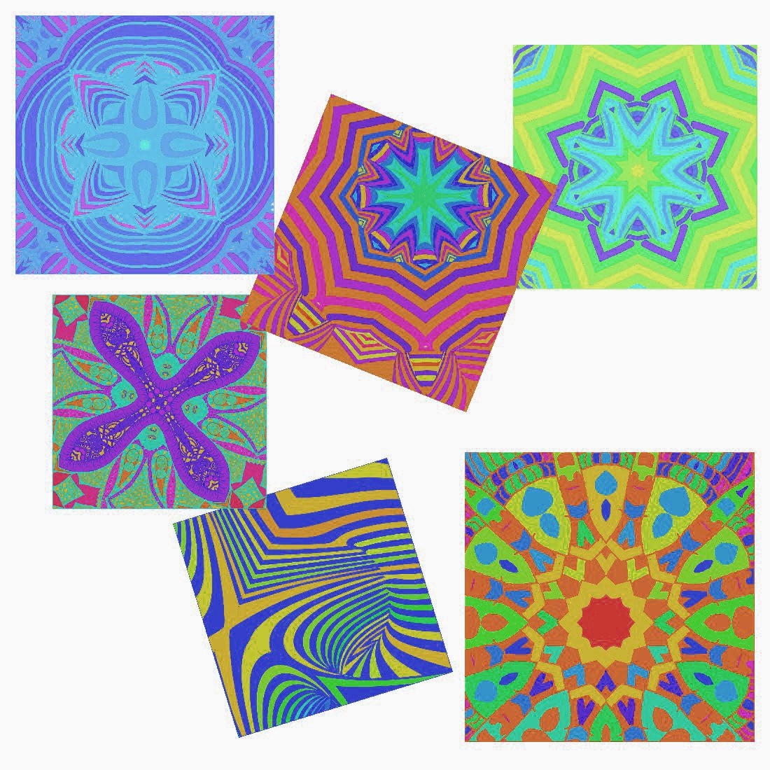 Mandala Pastel Digital Paper Set of 25 Preview Image.