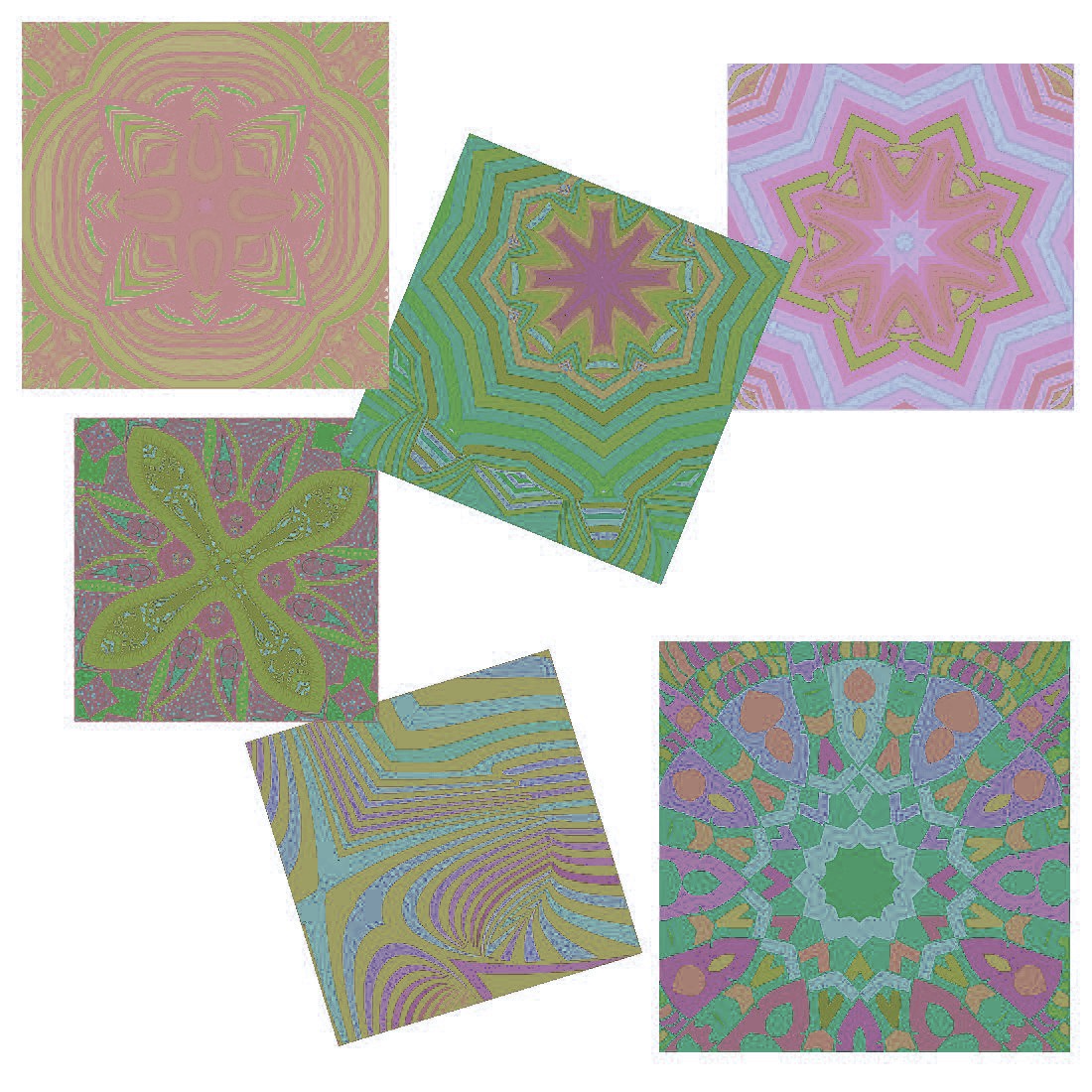 Mandala Inspired Digital Paper Pale Lime Preview Image.