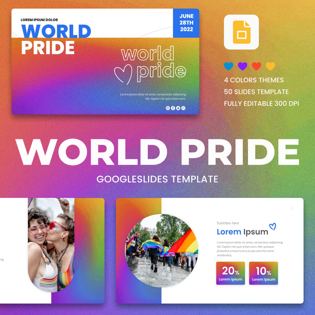 World Pride Google Slides Theme.