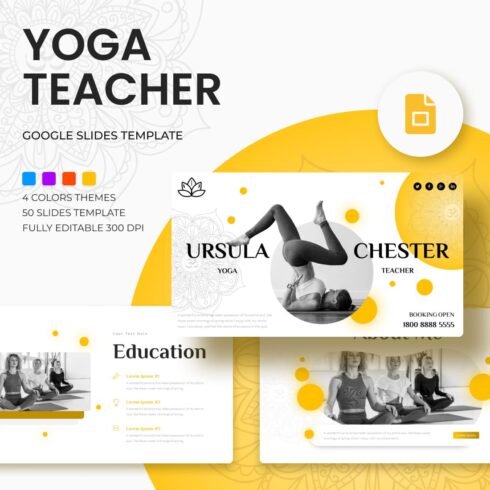 Yoga Teacher Google Slides Theme.