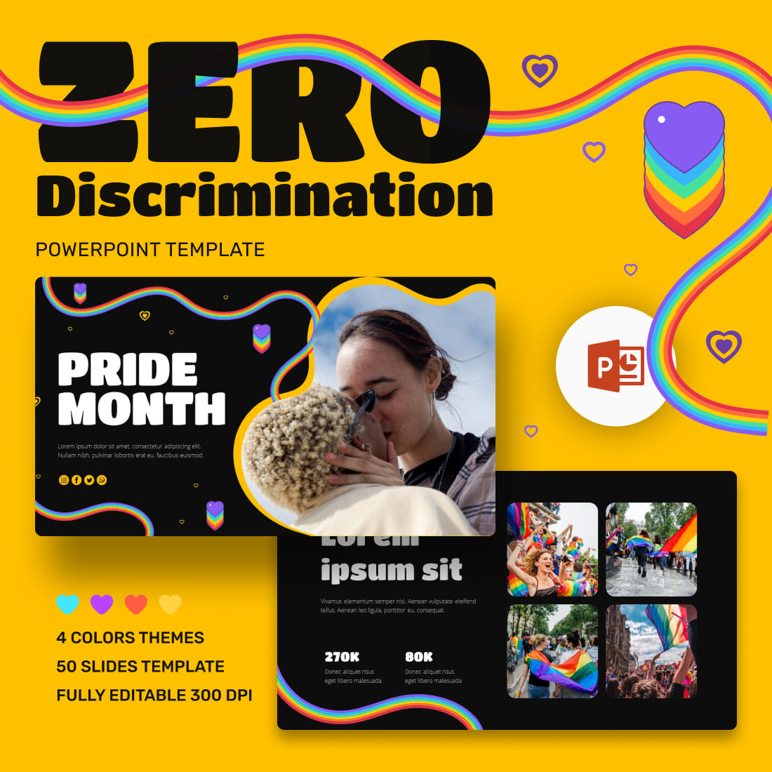 Zero Discrimination PowerPoint Template.