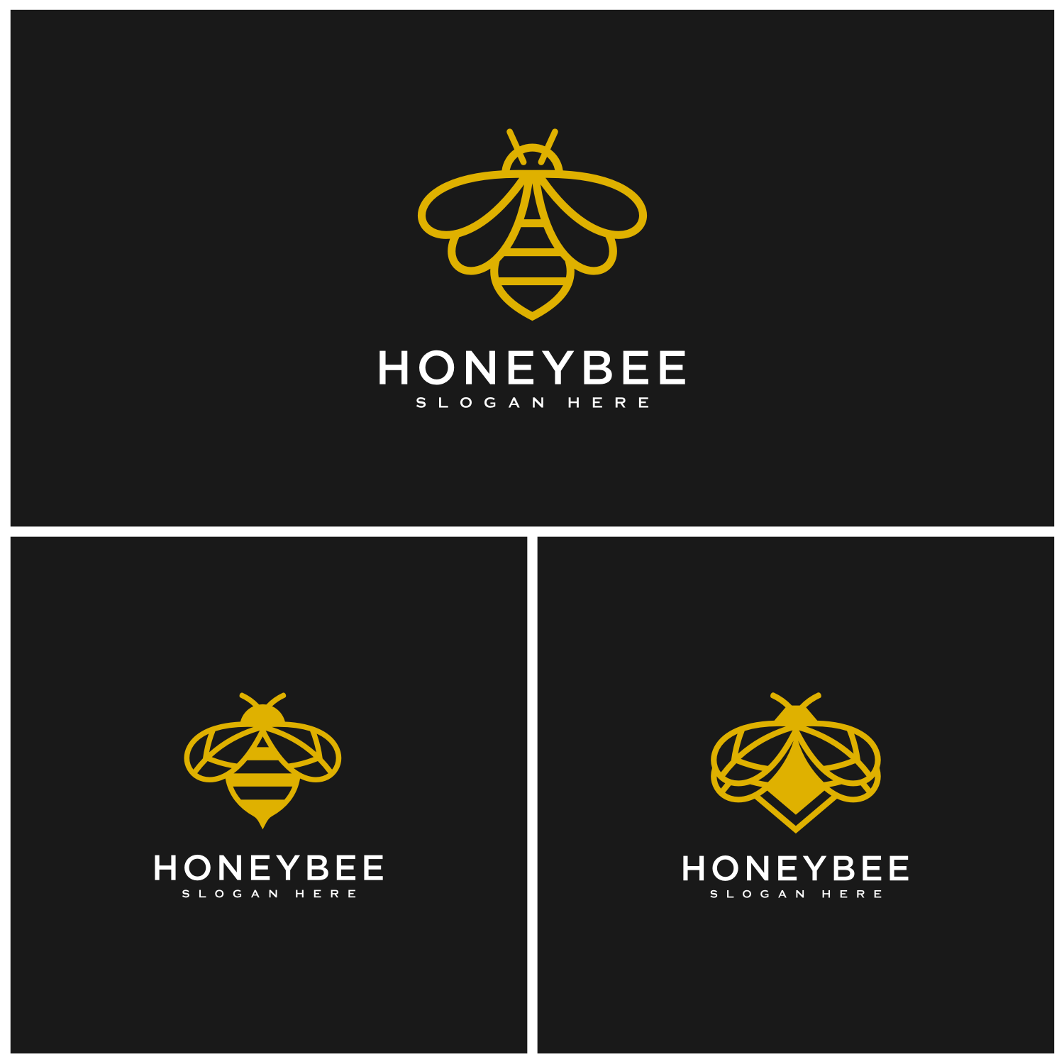 Honey Bee Animals Logo Vector previews.