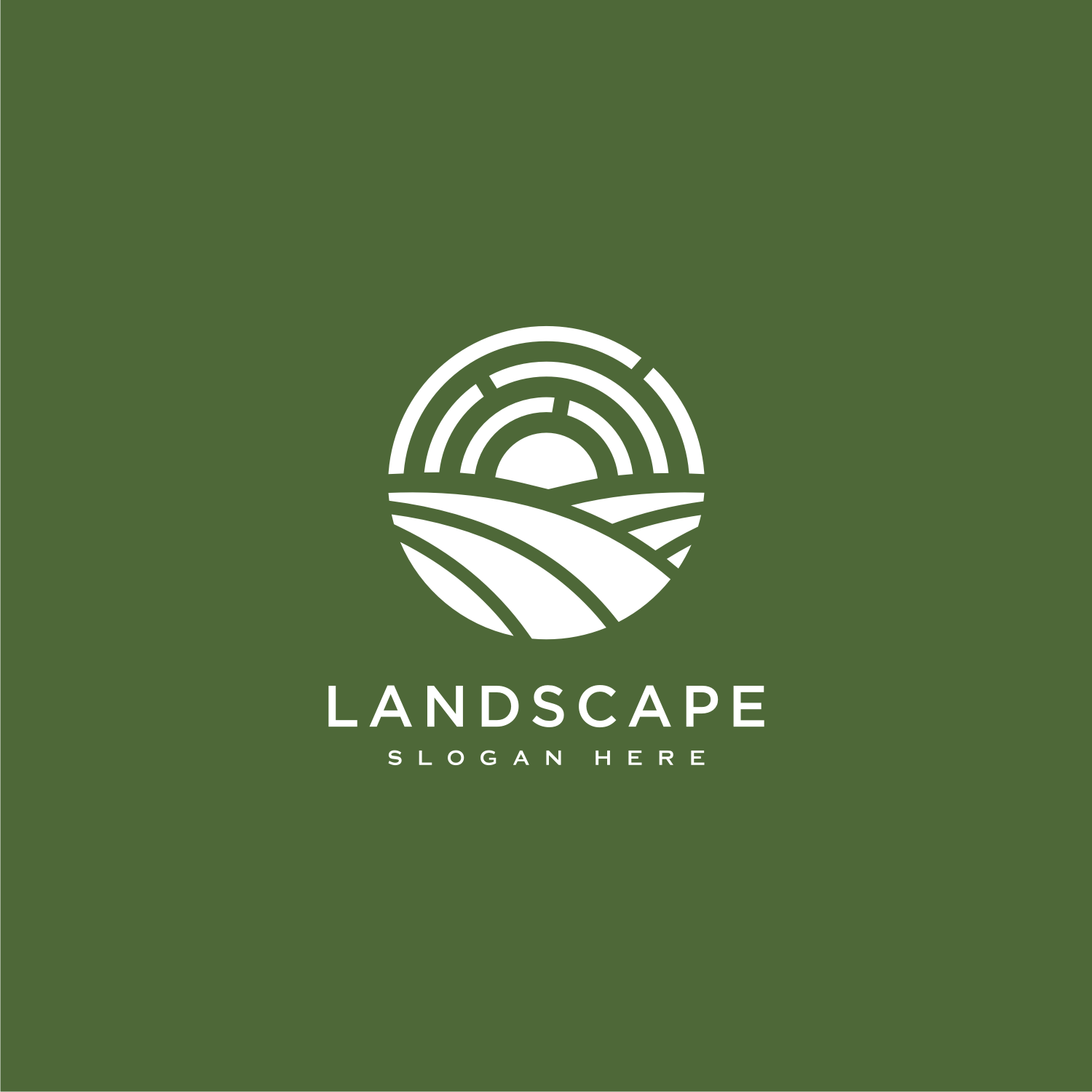 Landscape Sun Logo Vector Design