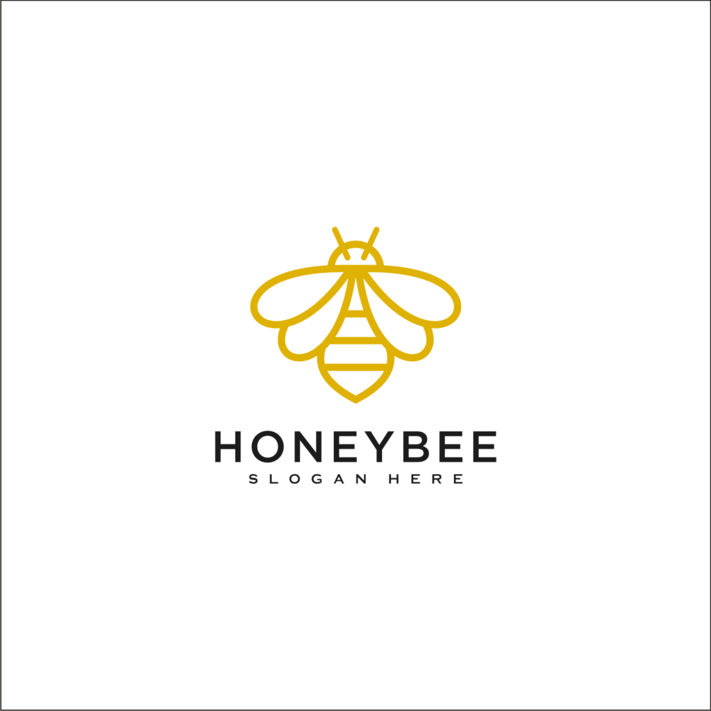 set of honey Bee animals logo vector - MasterBundles