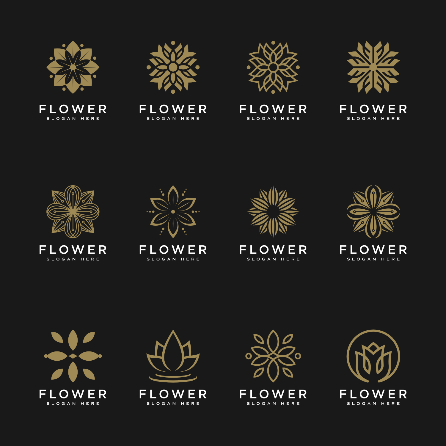 Set of Flower Nature Logo Design Template Vector previews.