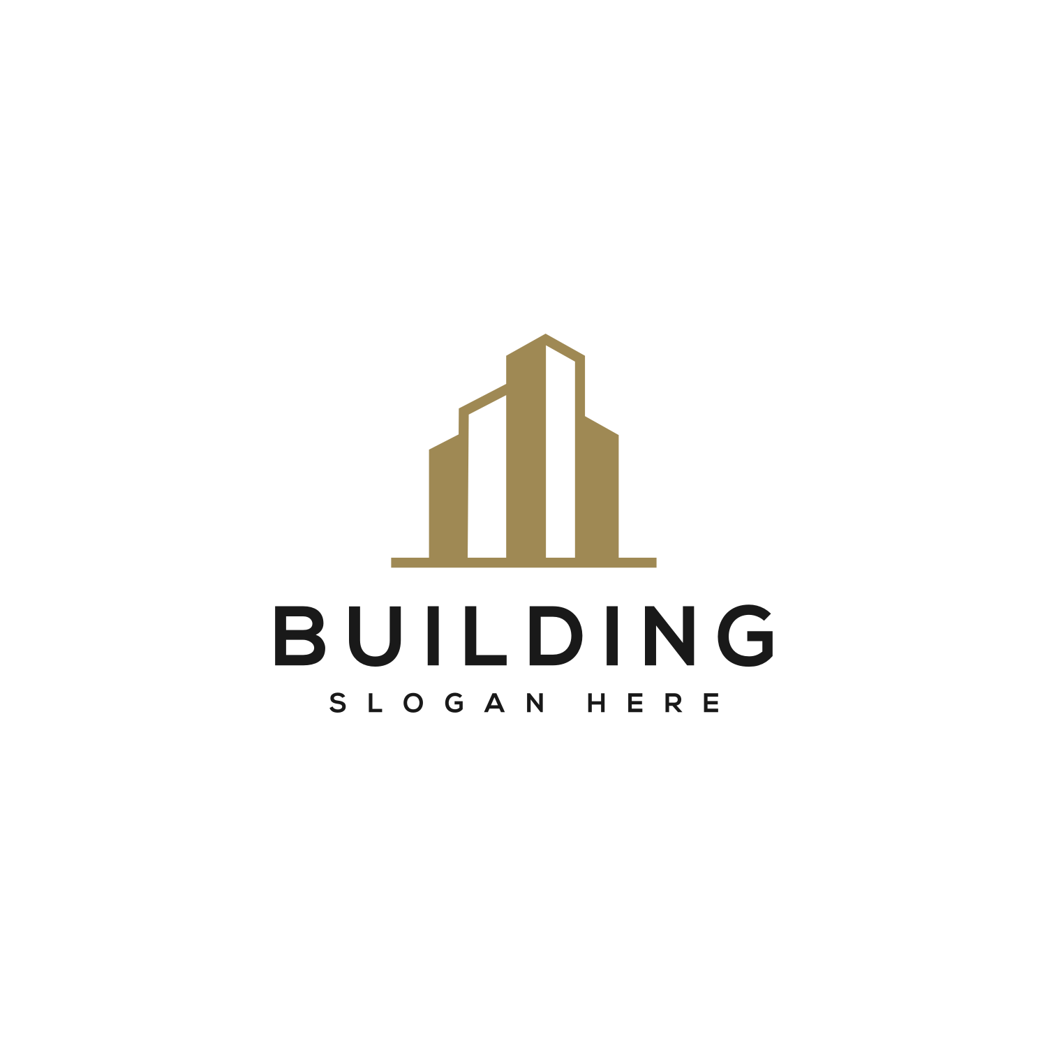 Building Logo with Line Art Style.