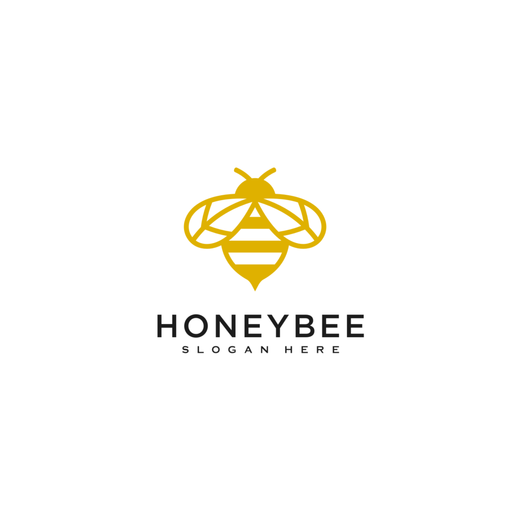 set of honey Bee animals logo vector - MasterBundles