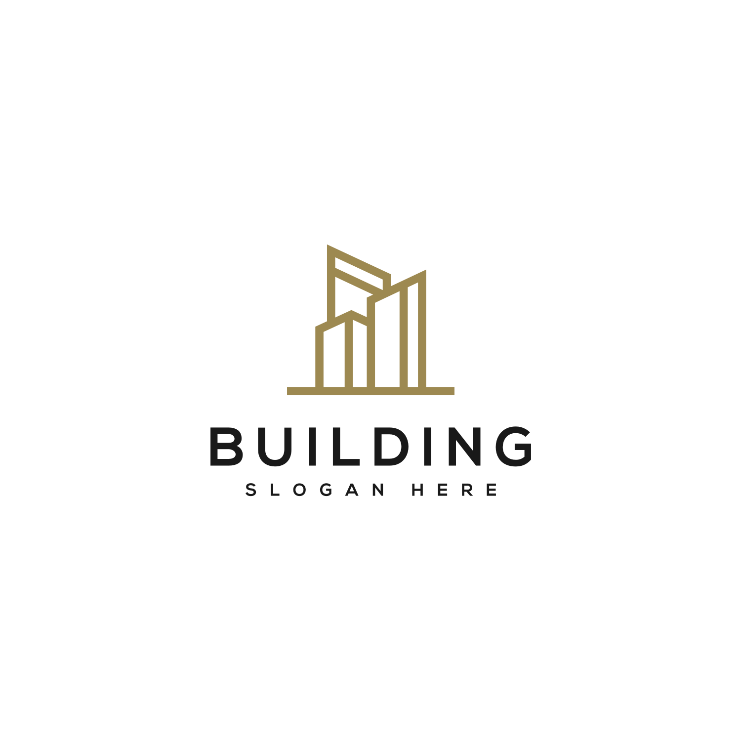 Building Logo with Line Art Style