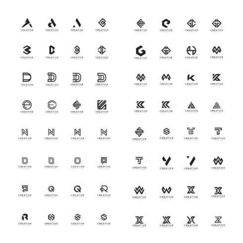 set of initial letter a-z logo vector design - MasterBundles