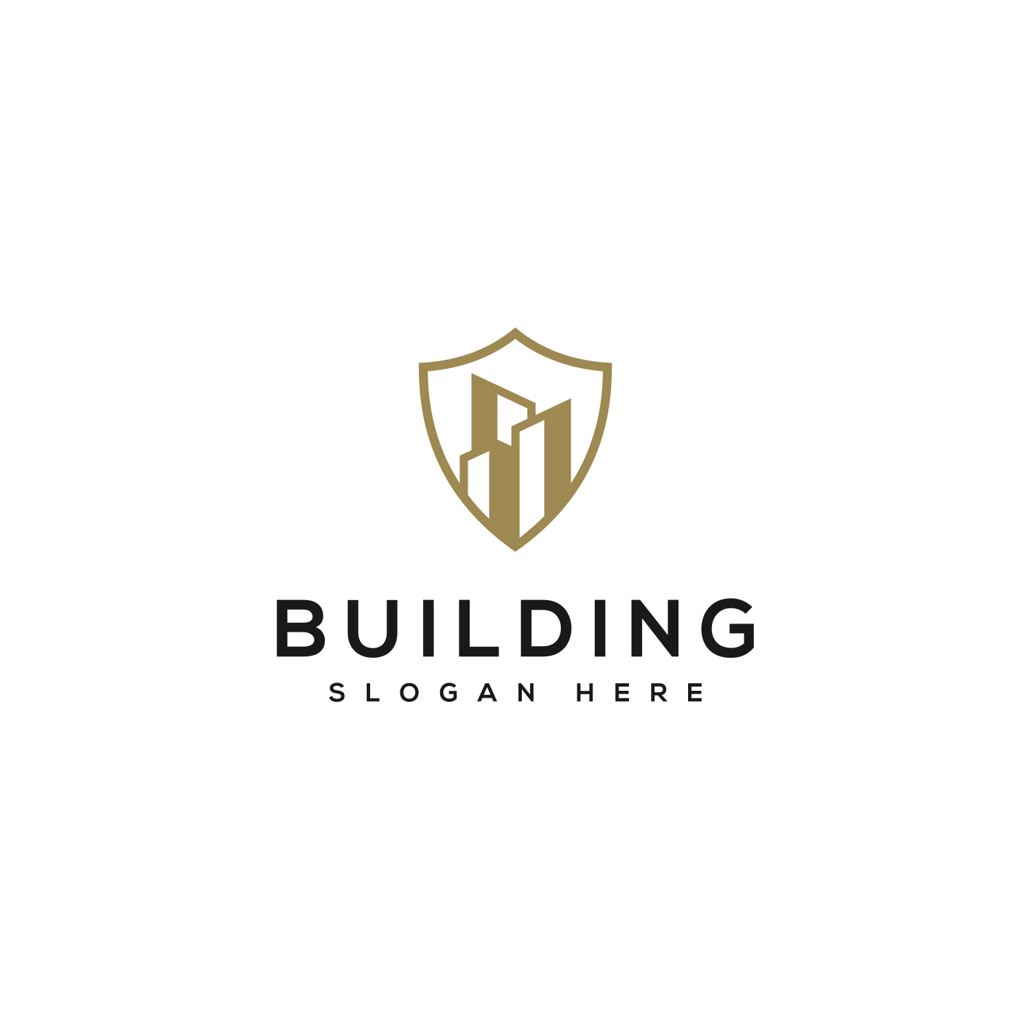 Building Logo with Line Art Style