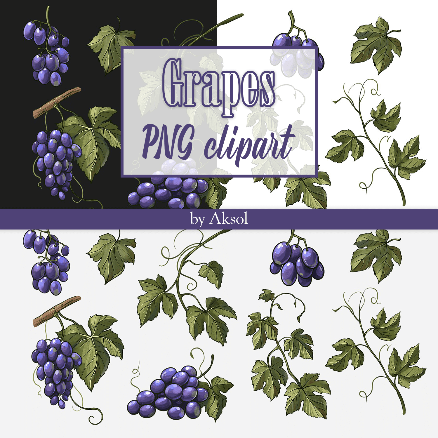 Grapes. png clipart - main image preview.
