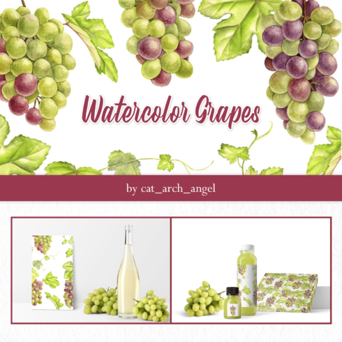 Watercolor grapes - main image preview.