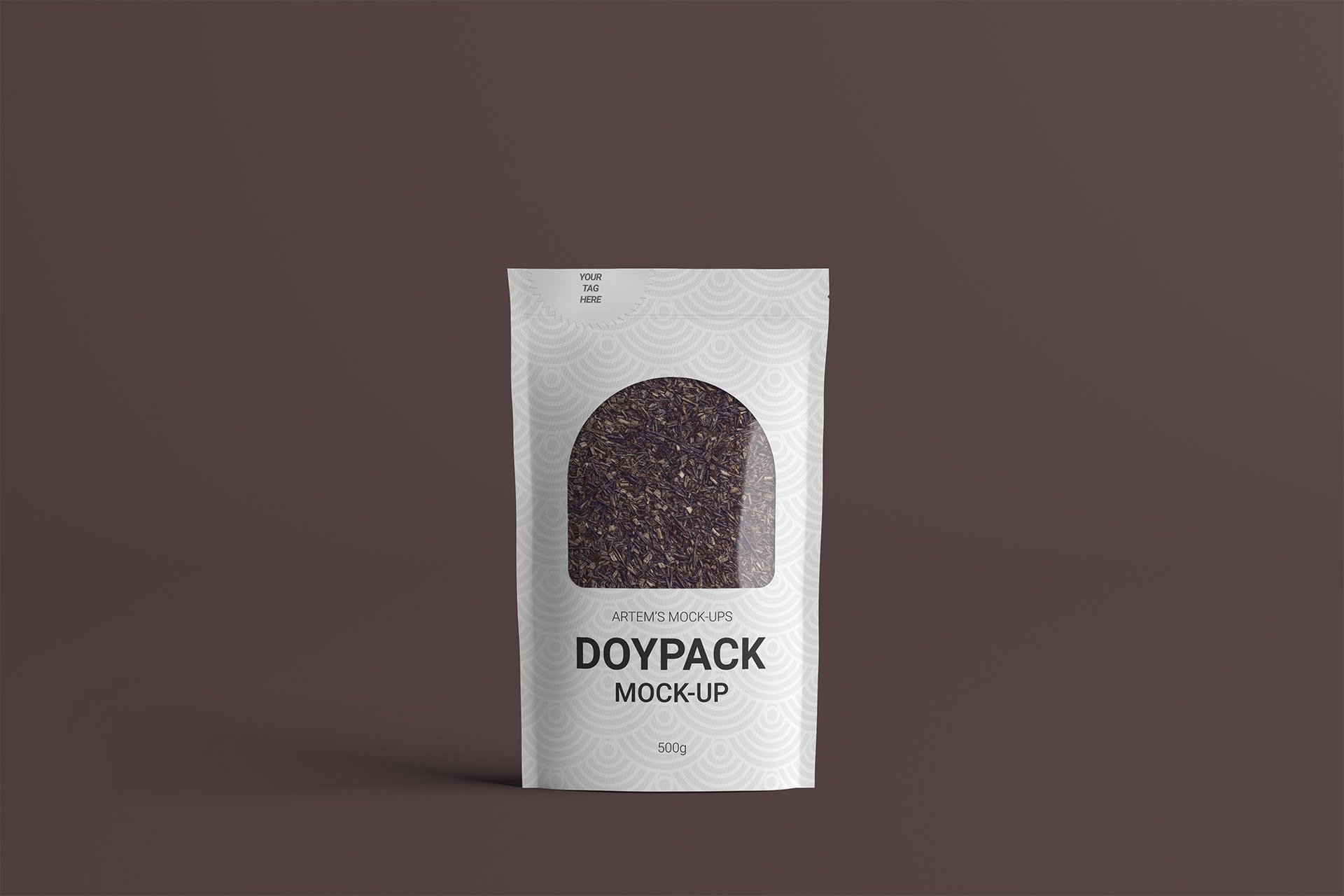 White paper package with coffee.