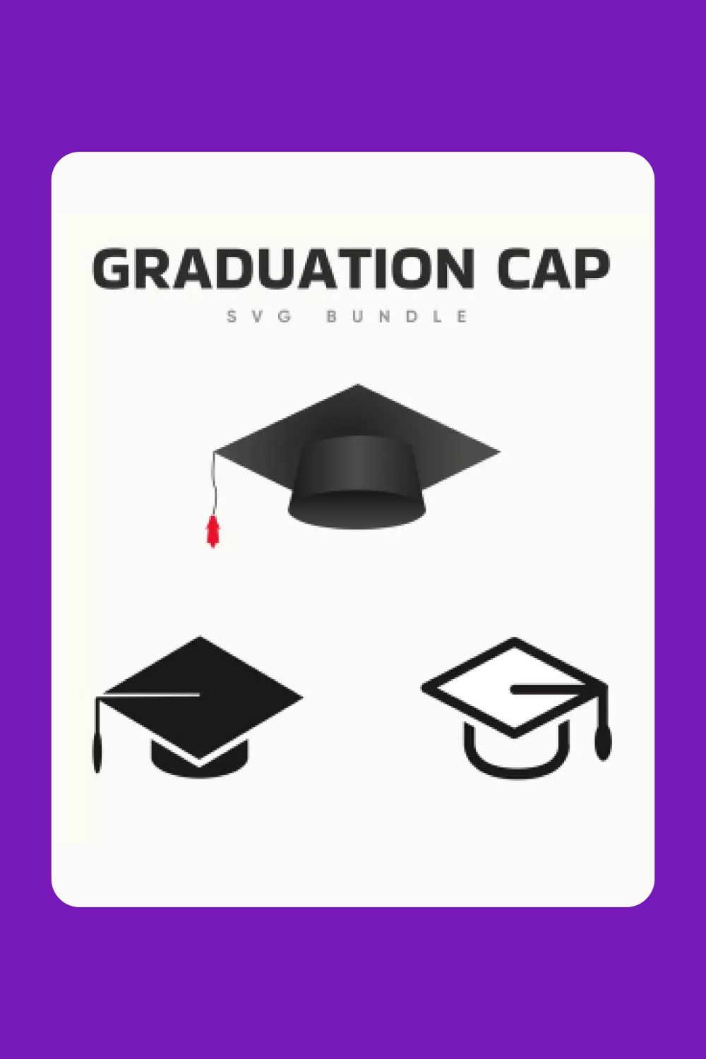 Collage of Graduation Cap images in drawn and vector style.