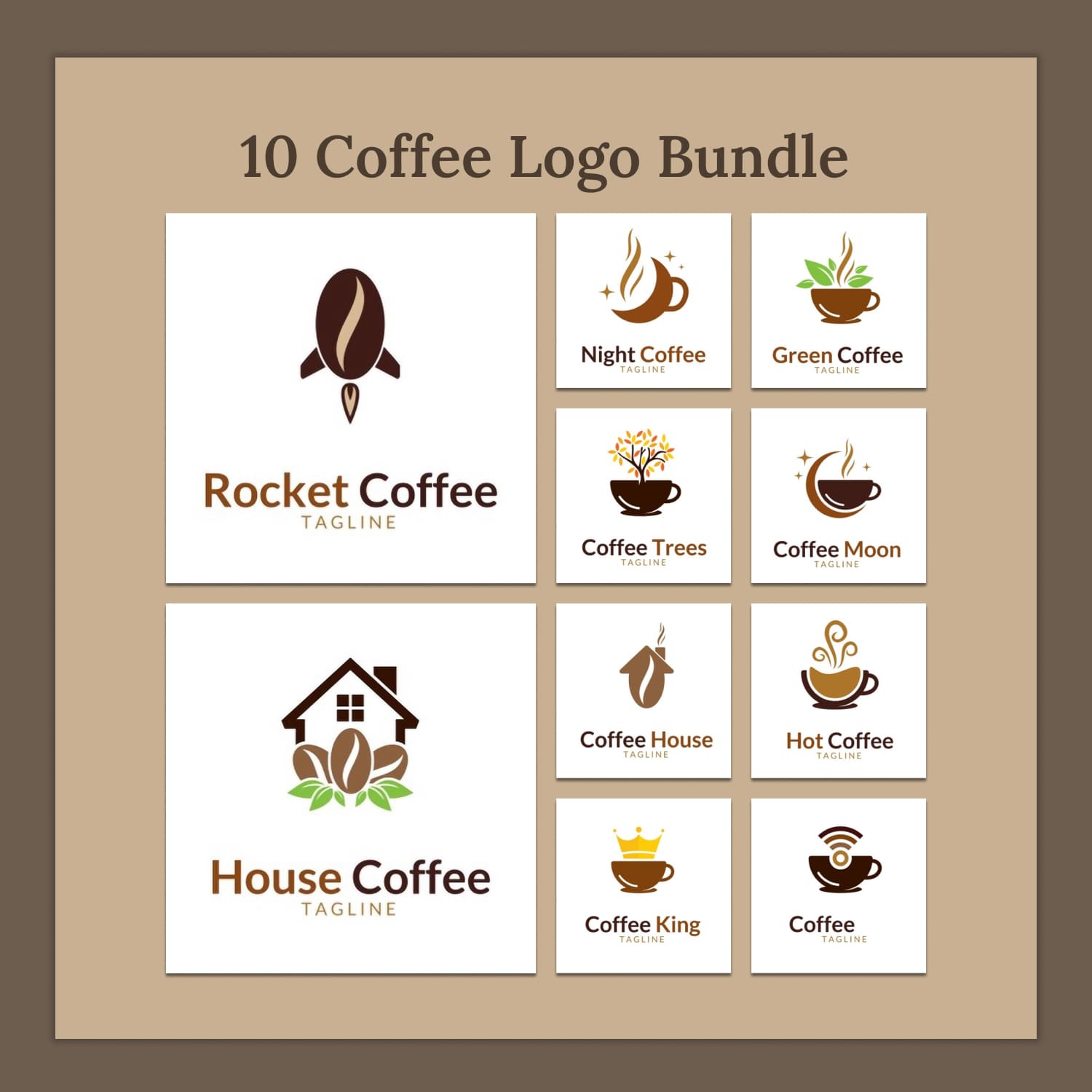10 coffee logo bundle - main image preview.