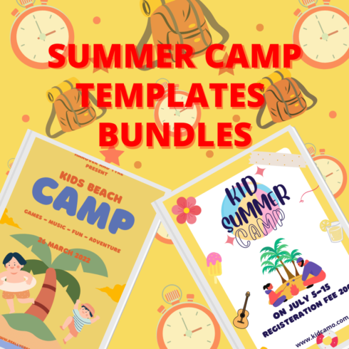 10 Editable Instagram Summer Camp Templates Cover Image.