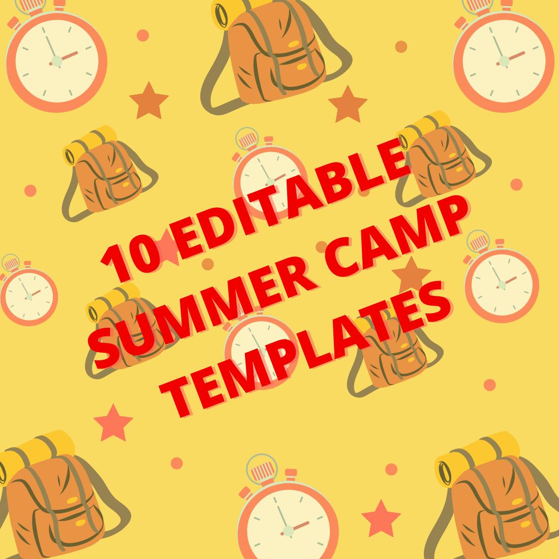 10 Editable Instagram Summer Camp Templates Preview Image.