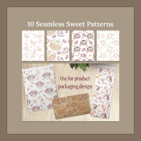 10 seamless sweet patterns - main image preview.