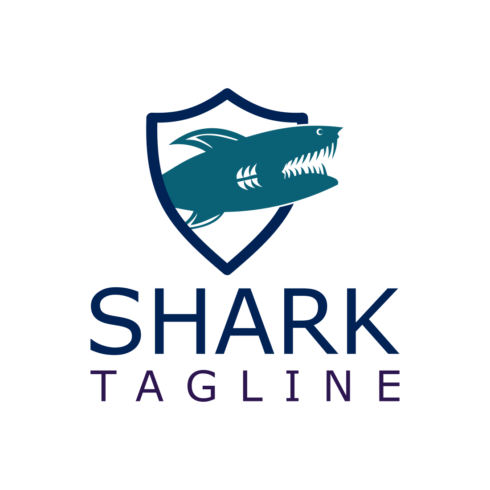 Shark Vintage Style Logo Design Template cover image.
