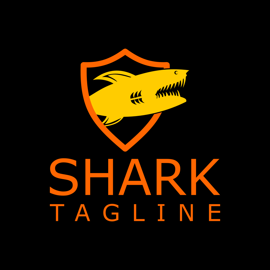 Shark Vintage Style Logo Design Template previews.
