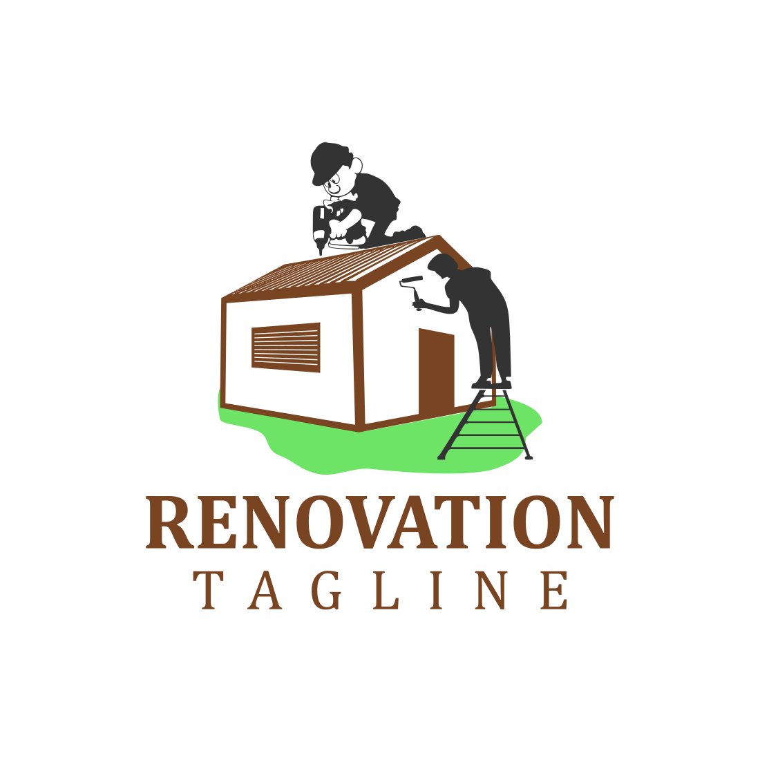 Modern Renovation Custom Logo Design Template cover image.
