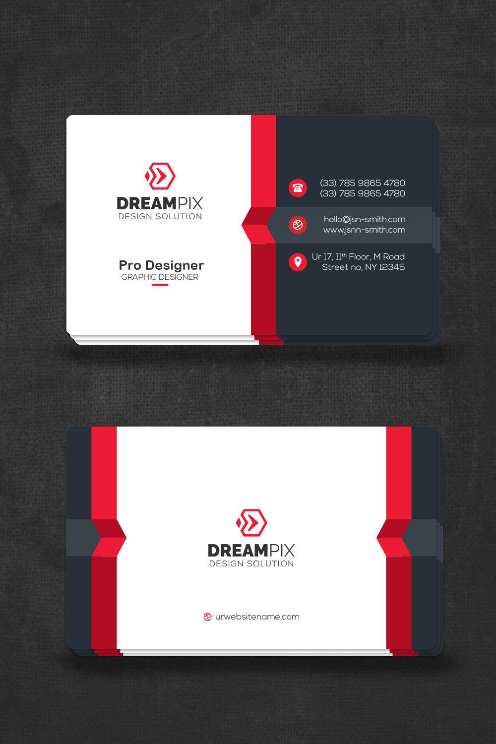Colorful Business Card of your Company illustration pinterest image.
