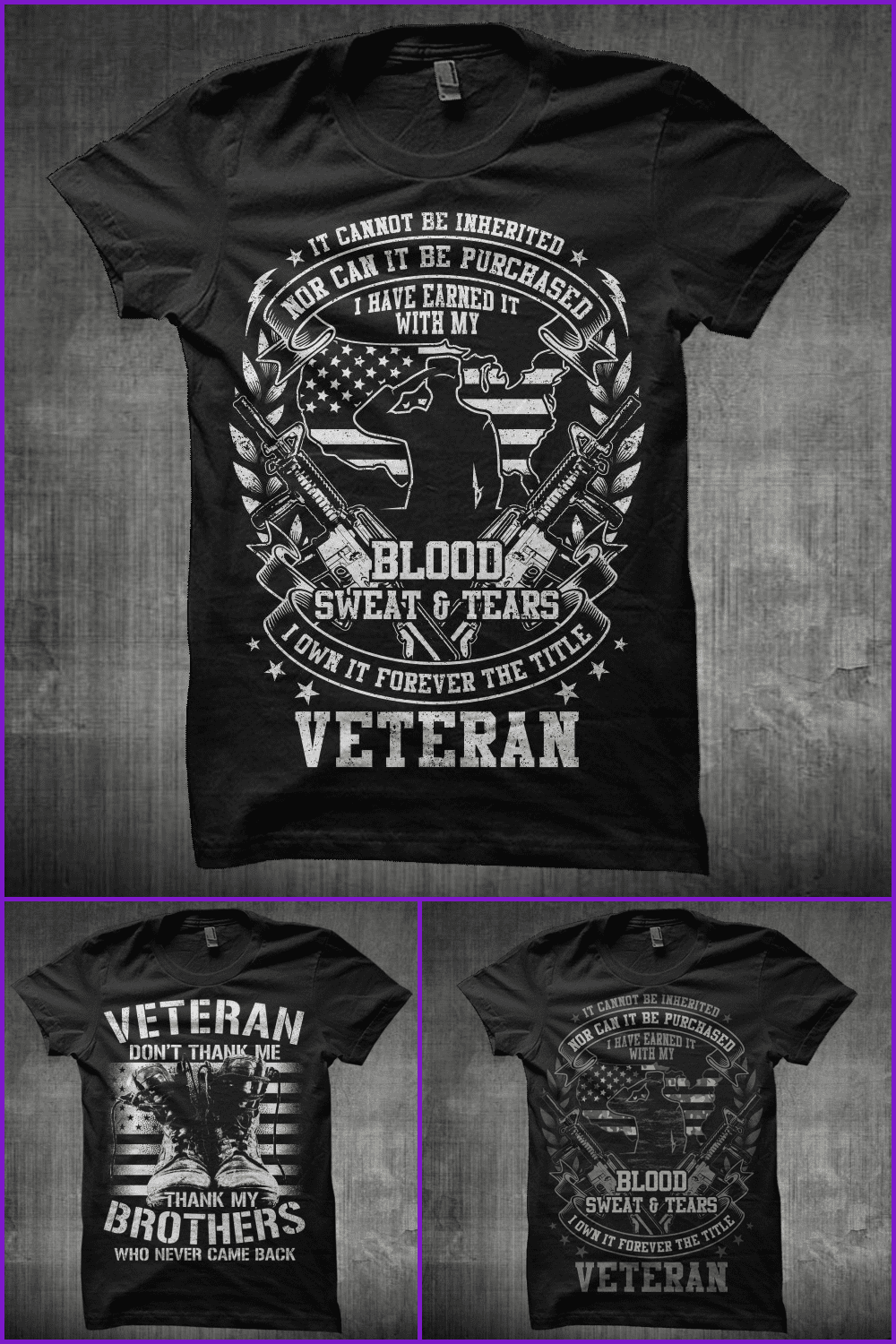 Bundle T-Shirt Designs Veteran Theme.