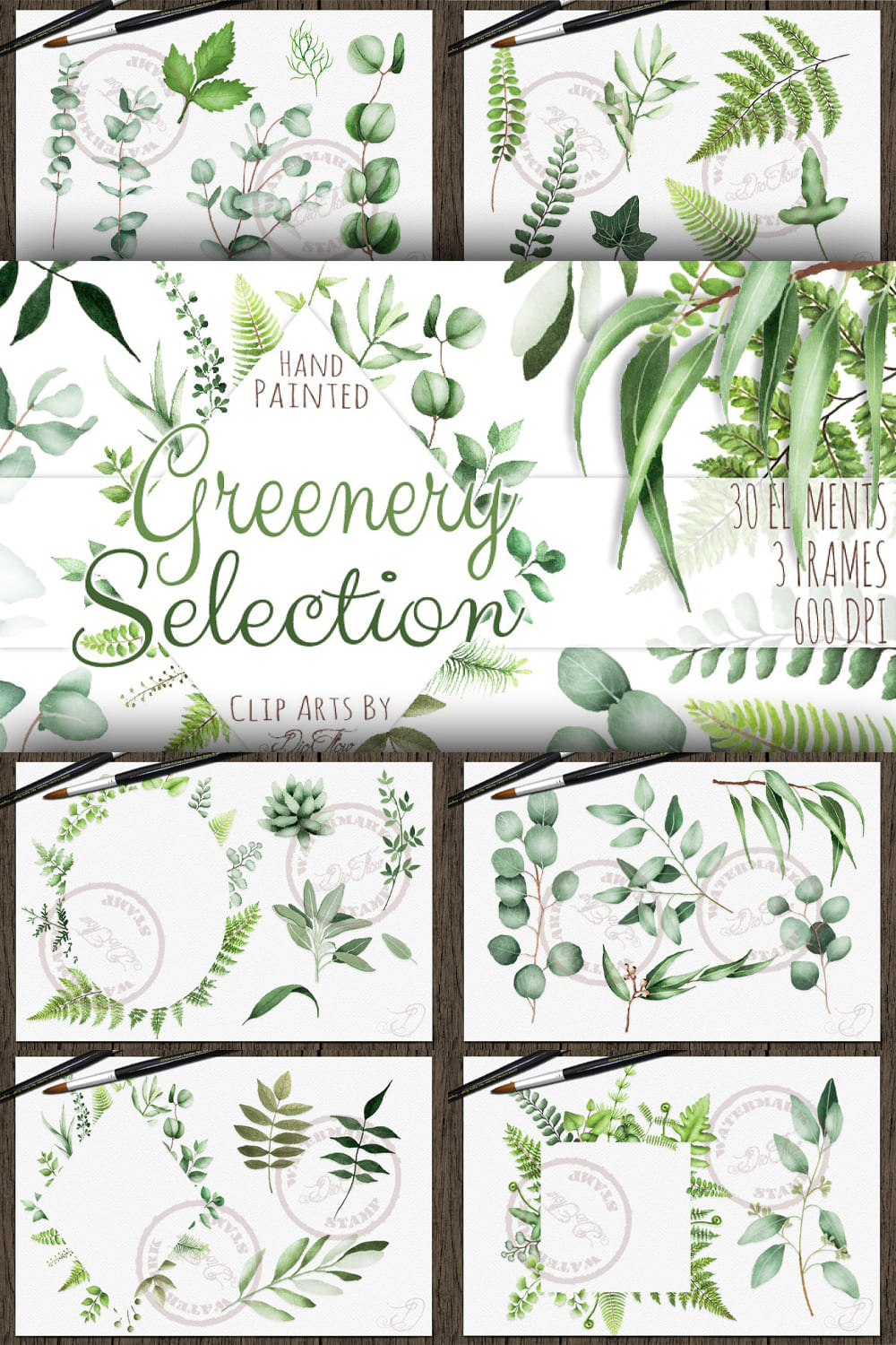 1507026 greenery watercolor clipart leaves pinterest 1000 1500