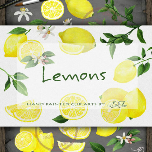Lemon Watercolor Clipart.