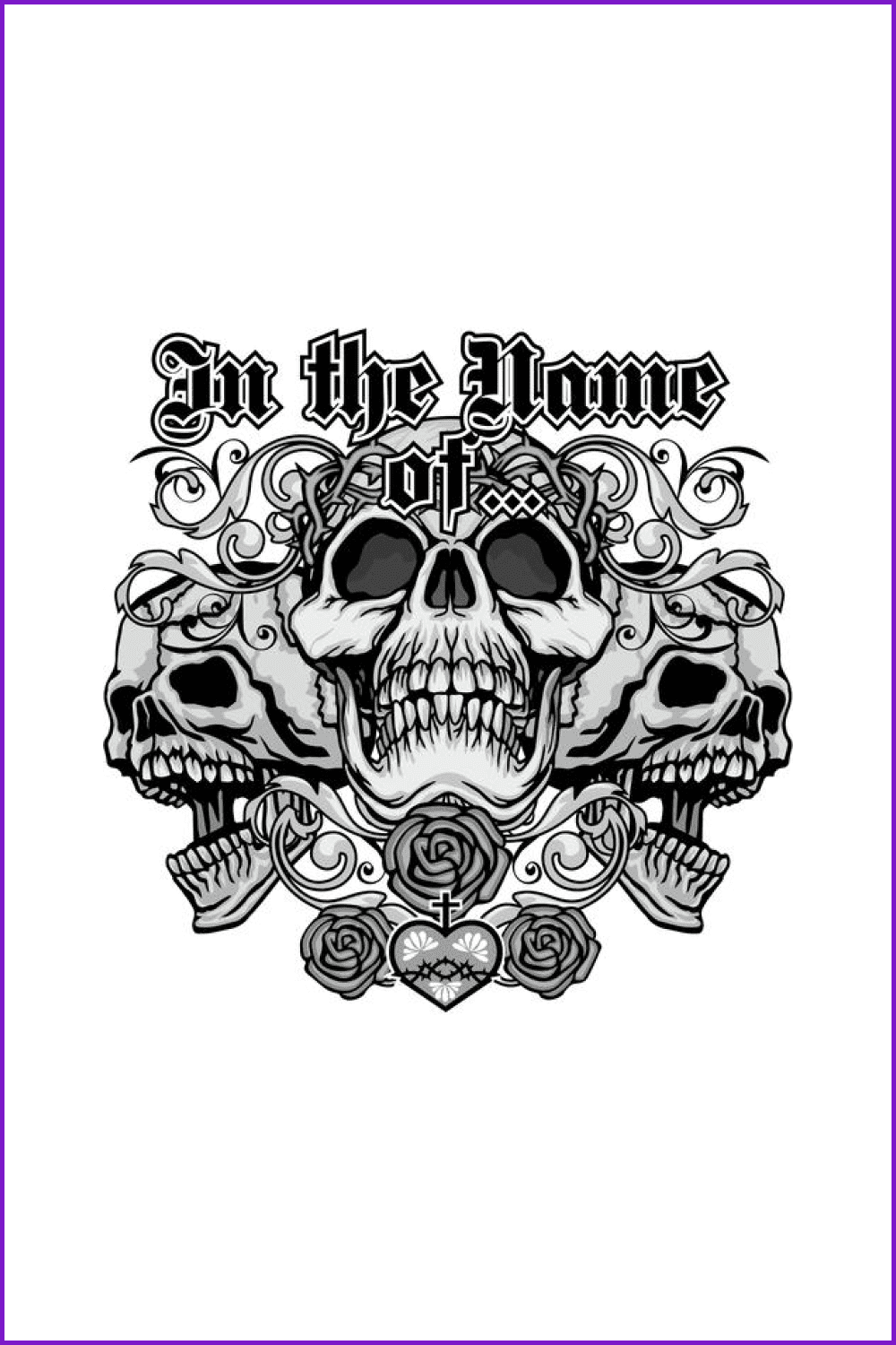 Grunge skull coat of arms.