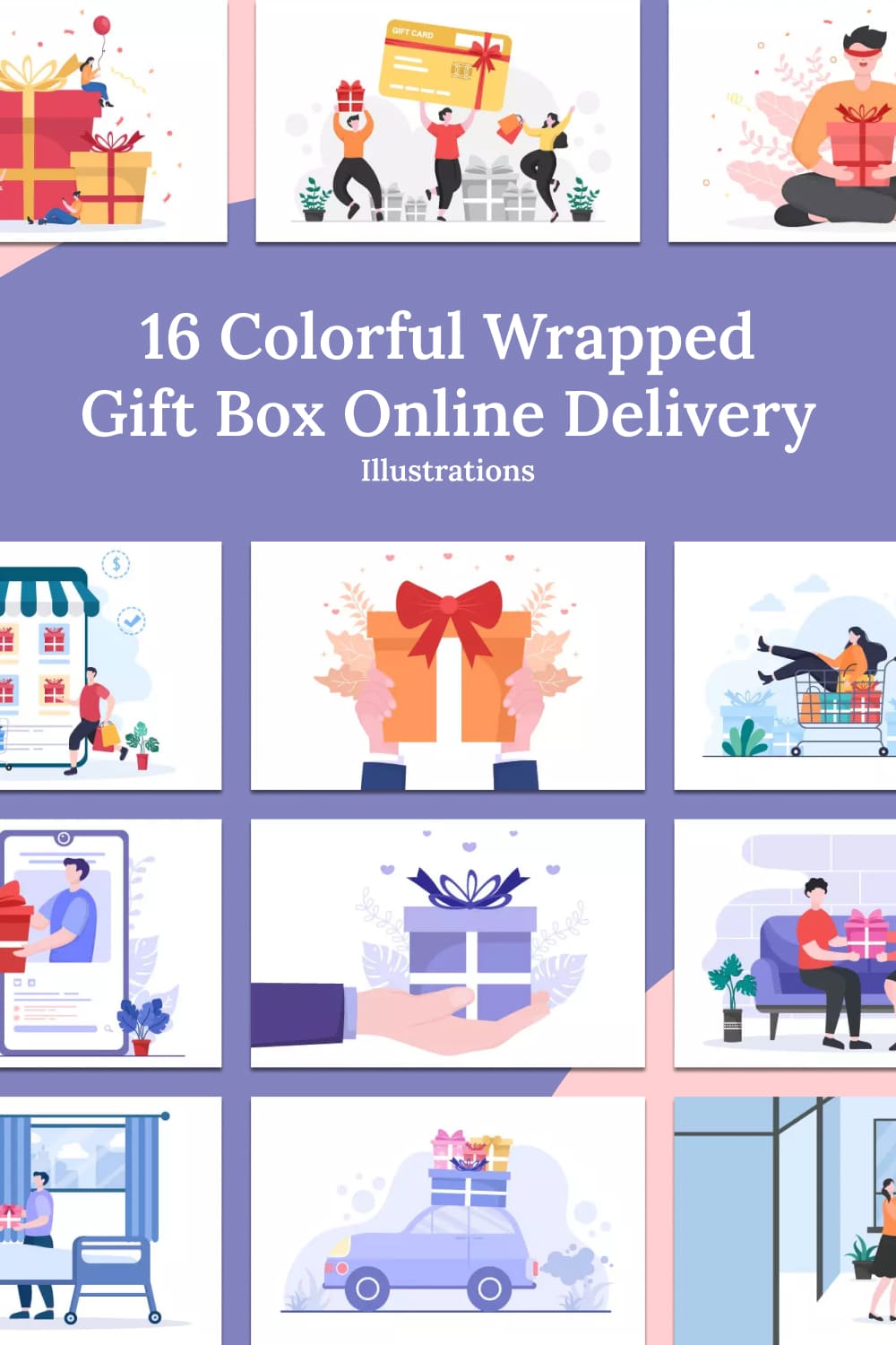 16 colorful wrapped gift box online delivery illustrations 03