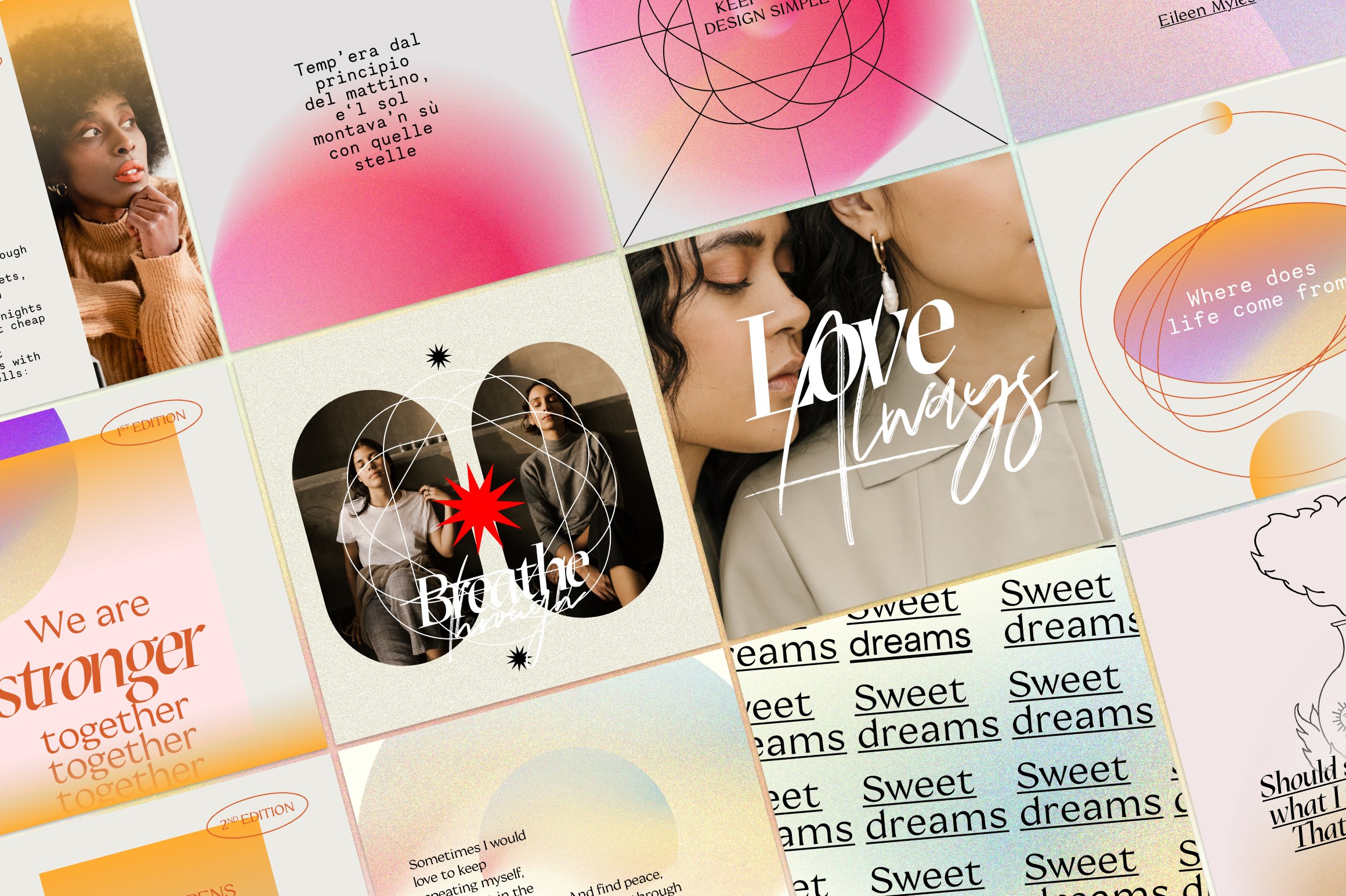 Colorful instagram template preview.